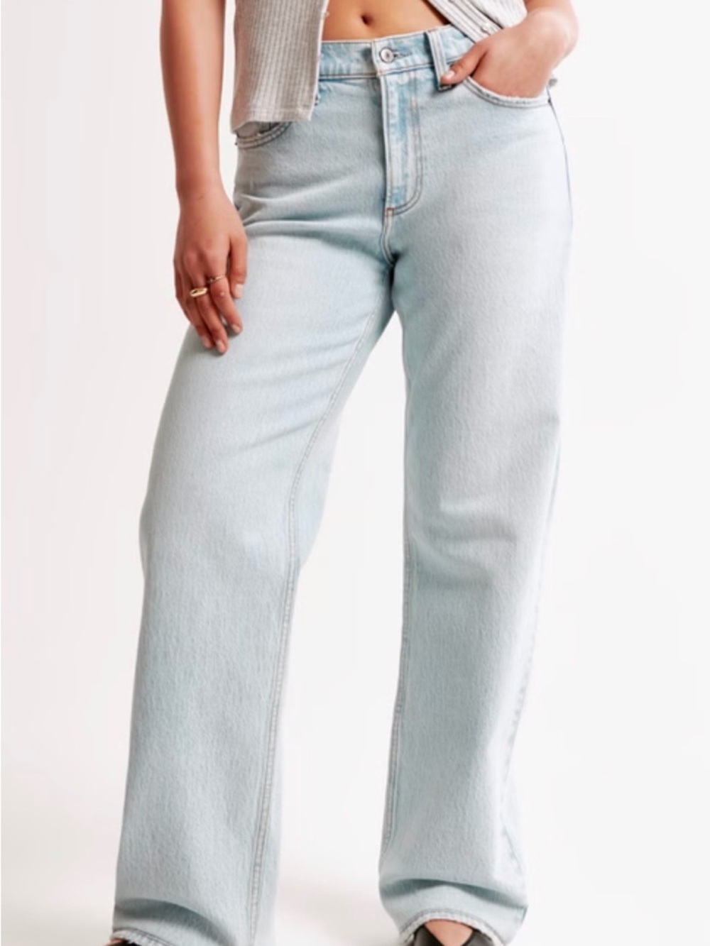 Abercrombie & Fitch Curve Love Baggy Low Rise Jeans